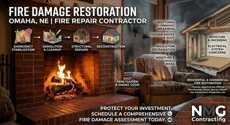Fire Damage Restoration Services in Omaha, NE by Professional Fire Repair Contractors